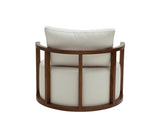 Upholstered Barrel Chair (Set of 2 Chairs and Center Table)