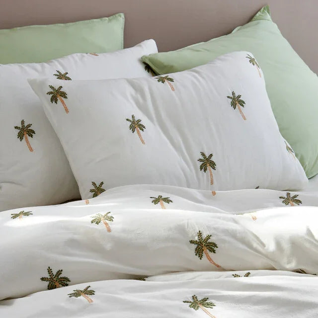 Neutral Palm Duvet Cover Set 