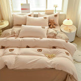 Teddy Bear Embroidery Duvet Cover Set, - The Linen House