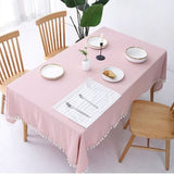 Table cover with lace