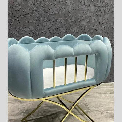 BABY CHESTER VELVET TUFTED BASSINET - The Linen House