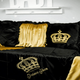 Baby Cot Set Black with Gold - The Linen House