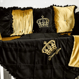 Baby Cot Set Black with Gold - The Linen House