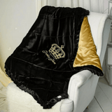 Baby Cot Set Black with Gold - The Linen House