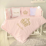 Baby Cot Set ( Pink Princess Crown ) - The Linen House
