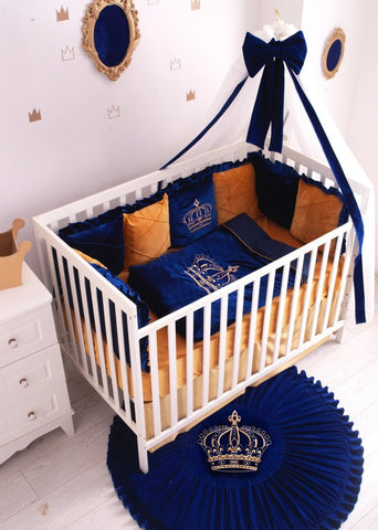 Baby Cot Set( Prince Crown) - The Linen House