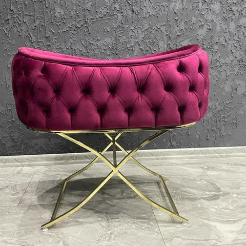 Baby Cradle and Round Puff Velvet Tufted Bassinet - The Linen House