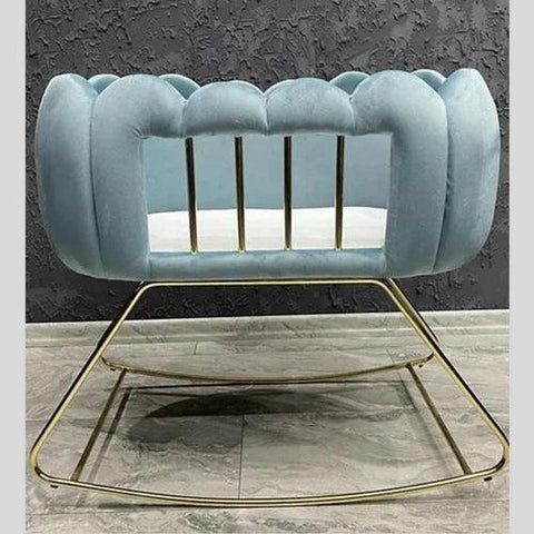 BABY CRADLE CHESTER VELVET TUFTED BASSINET - The Linen House