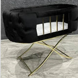 Baby Velvet Tufted Bassinet - The Linen House