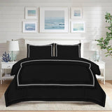 Baratta Comforter Set (Black with White Bratta Stitch) - The Linen House