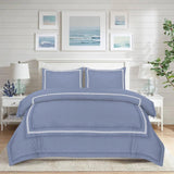 Baratta Comforter Set (Sky Blue with White Bratta Stitch) - The Linen House