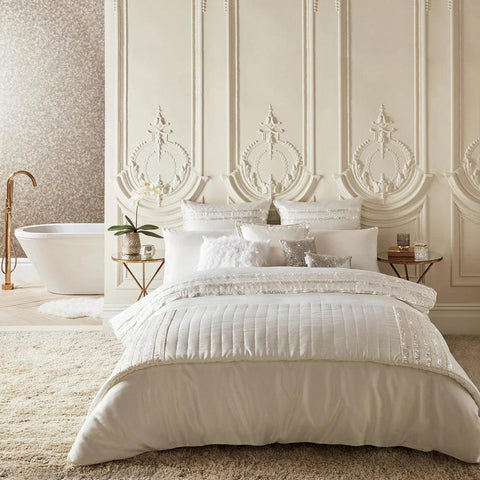 Bardot Oyster Bridal Bedding Duvet Cover - The Linen House