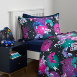 Neon Gaming  Kids Bed Sheet