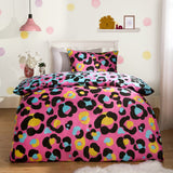 Abstract Neon Leopard Print  Kids Bed Sheet