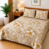 Beautiful White Blossom Printed Bed Sheet - The Linen House