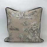 Beige & Black Dior Style Decorative Cushion Cover - The Linen House