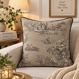Beige & Black Dior Style Decorative Cushion Cover - The Linen House