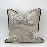 Beige & Black Dior Style Decorative Cushion Cover - The Linen House