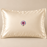 Beige Cream Floral Embroidered Bedding Set - The Linen House