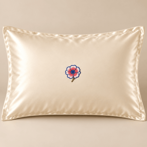 Beige Cream Floral Embroidered Bedding Set - The Linen House