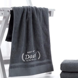 Best Dad Cotton Bath Towel Embroidered - The Linen House