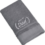 Best Dad Cotton Bath Towel Embroidered - The Linen House