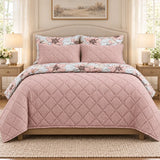 Black Beige Red Stripe 6 Pcs Bedspread Set - The Linen House