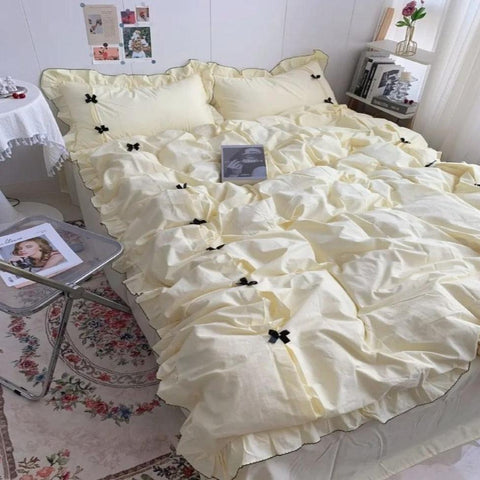 Black Bow Duvet Set - The Linen House