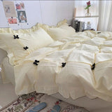 Black Bow Duvet Set - The Linen House