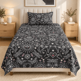 Black Celestial Sun & Moon Single Bedsheet - The Linen House