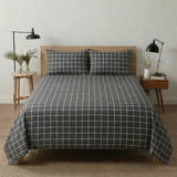 Black Check Print Bedsheet – King Size - The Linen House