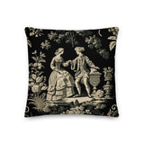 Black Dior Toile Printed Cushion Cover - The Linen House