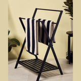 Black Folding Towel Rack - The Linen House