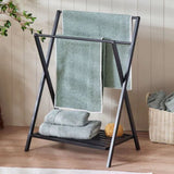 Black Folding Towel Rack - The Linen House