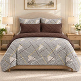 Black Lotus Blossom 6 Pcs Bedspread Set - The Linen House
