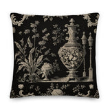Black Toile Cushion Cover - The Linen House