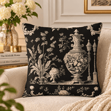 Black Toile Cushion Cover - The Linen House