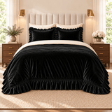 Black Velvet Duvet Set - The Linen House