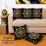 Black Velvet Sofa Cushion Covers(Pack of 5) - The Linen House