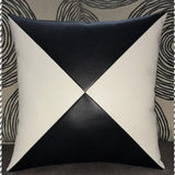 Black white 4 triangles case cushion - The Linen House