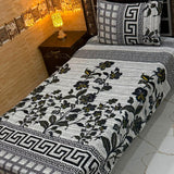 Black White Elegant Print Bedsheet – Single Size (Pack of 2) - The Linen House