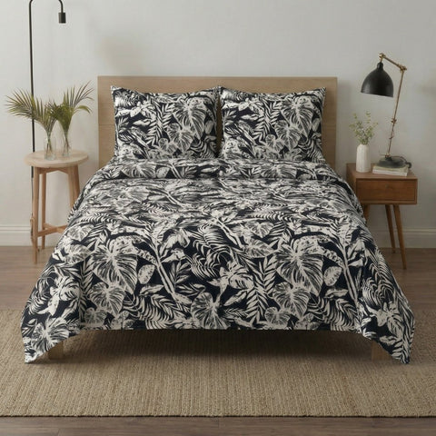 Black & White Print Bedsheet – King Size - The Linen House