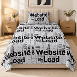 Black & White Typography Single Bedsheet - The Linen House