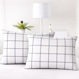 Black & White Windowpane Pillow Cover (Pack of 2) - The Linen House