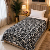 Black White Zebra Single Fleece Blanket - The Linen House