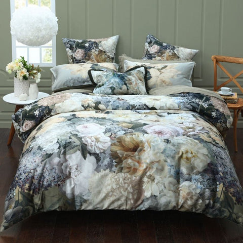 Blooms Digital Print Duvet Set | Modern Floral Bedding - The Linen House