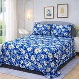 Blue and White Printed Bedsheet Set (3pcs) - The Linen House