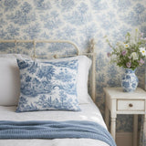 Blue and White Toile Decorative cushion cover - The Linen House