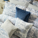 Blue Chambray Braysmith Toil Printed Duvet Set – Luxury Bedding - The Linen House