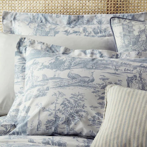 Blue Chambray Braysmith Toil Printed Duvet Set – Luxury Bedding